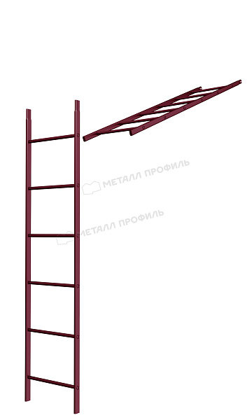 Лестница кровельная стеновая дл. 1860 мм без кронштейнов (3005) ― приобрести в интернет-магазине Компании Металл Профиль по умеренной цене.