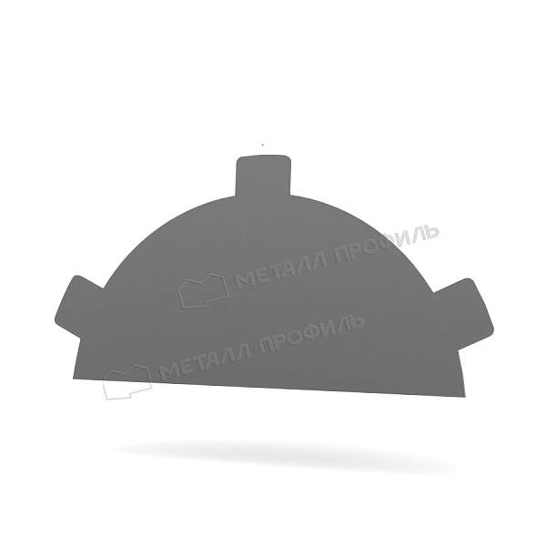 Заглушка конька круглого простая (ПЭ-01-9006-0.5) ― заказать по умеренным ценам ― 365 ₽ ― в Курске.